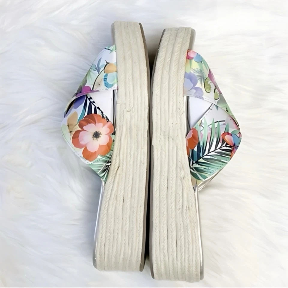 Erin на танкетке Espadrille веревки многоцветный цветочный сандалии размер 9,5 новый в коробке - Изображение 4 из 4