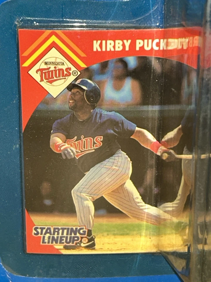 Figura y tarjeta sellada 1995 MLB alineación inicial Kirby Puckett Minnesota Twins Foto 4 de 4