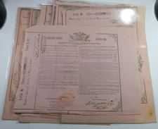 1860s Republic of Mexico 10 Pesos Mexican Government Pink Bank Bond #57601V