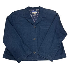 Pendleton Knockabouts Womens Collared Medium Wash Denim Blue Jean Jacket Size 16
