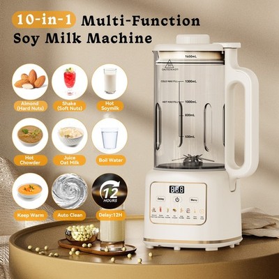 55oz Nut Milk Maker, 10 in 1 Electric Juicer Blender Almond Oat Soy Milk Maker
