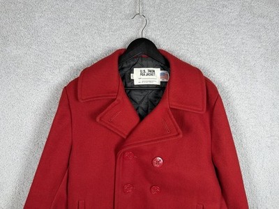 【美品】Schott 740N USA PEA JACKET 36 Vintage Schott NYC U.S. 740N Men's Size 36 Red Double Breasted