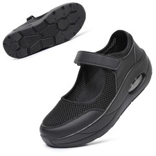 Women's Arch Support Walking Shoes, Breathable Wide Toe Box Nursing Work Shoe...