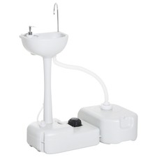 Outsunny Lavabo Portatile da Campeggio a 2 Ruote e 3 Serbatoi in HDPE