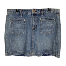 Gap Vintage Denim Mini Skirt Distinctive Front Pockets Women's 10