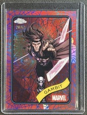 GAMBIT 2025 TOPPS CHROME MARVEL #105 BLUE & RED SPIDER WEB REFRACTOR 20/62