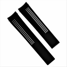 22MM RUBBER WATCH BAND STRAP FOR TAG HEUER CARRERA CALIBRE 1, 5, 16,17, 36 BLACK