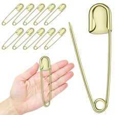 5 Inch Jumbo Safety Pins,5 Pcs Extra Large Gold Safety Pins Heavy Duty