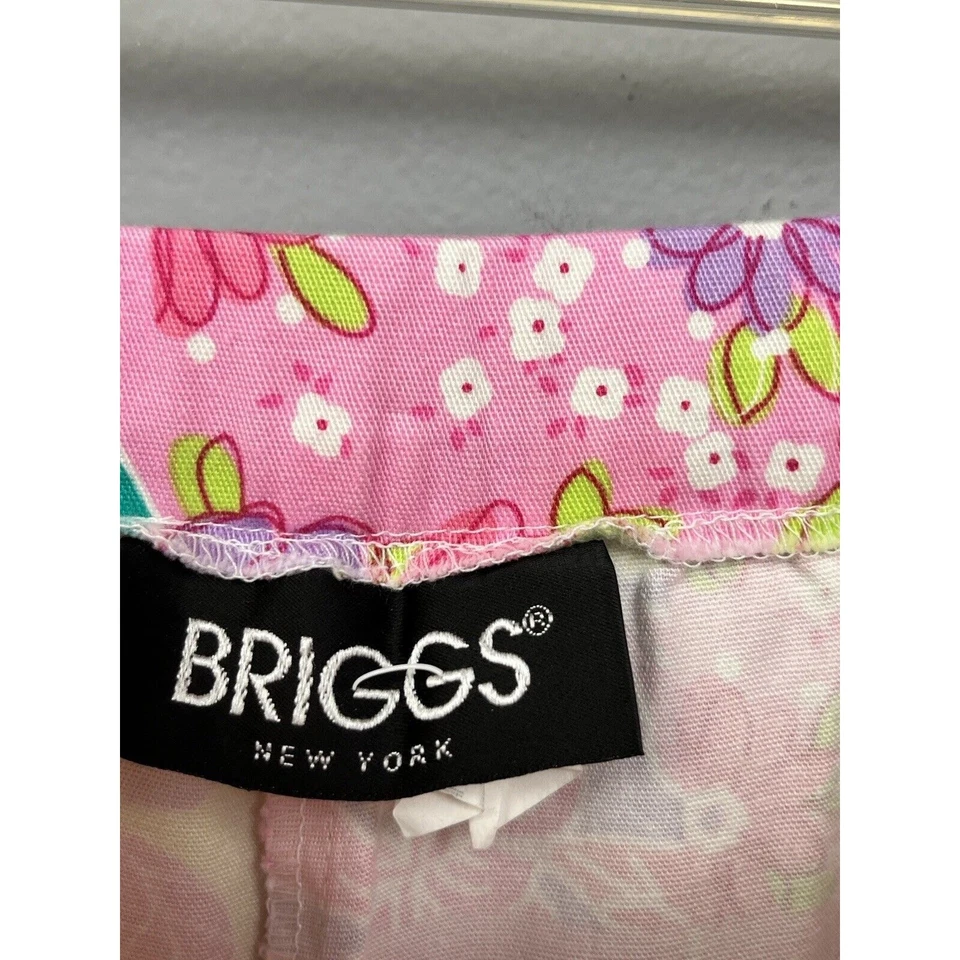 Pantalones Cortos BRIGGS NEW YORK Mujer Talla 12 Rosa Patchwork Frente Plano Brillante Foto 4 de 4