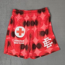 Eric Emanuel x American Red Cross Shorts Mens Muiltple Sizes Red Rare NEW
