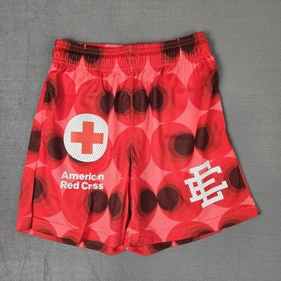 Eric Emanuel x American Red Cross Shorts Mens Muiltple Sizes Red Rare NEW