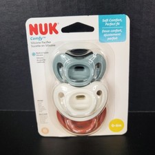 NUK Comfy Orthodontic Pacifiers, 0-6M, Neutral Colors, Unisex, 3 Pack