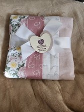 NEW Parents Choice 4pk Girls Floral Heart Love Receiving Blankets 30x30 Walmart