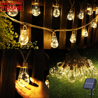 Geemoo Solar Lichterkette Aussen Mit 16 GlüHbirnen, 6.4M Solar Lichterkette 👌