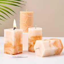 3d Geometric Silicone Candle Mold   Cylindrical, Square  Hexagonal Diy Soap Mou