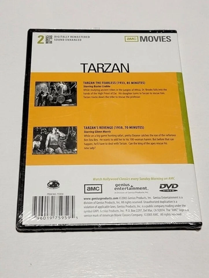 Tarzan (DVD, 2-Pack) Tarzan the Fearless, Tarzan's Revenge BRAND NEW - Image 2 of 4