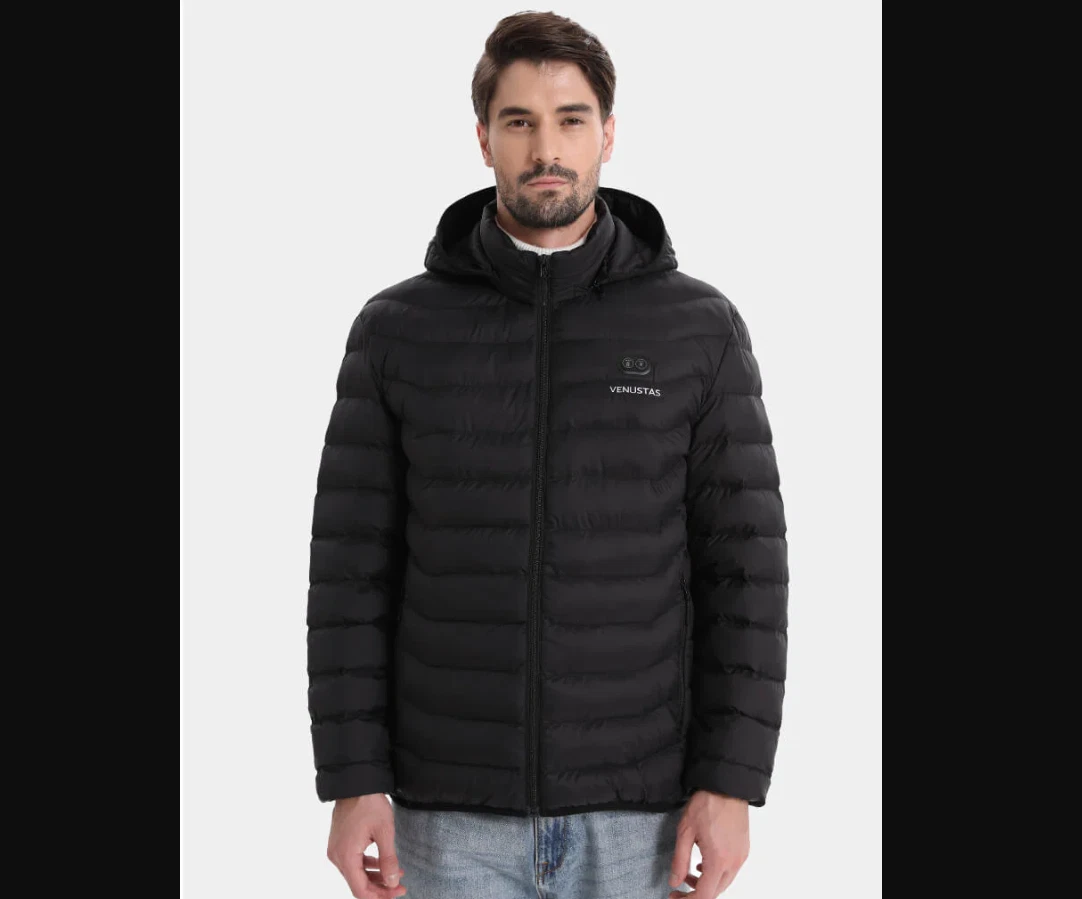 Venustas Heated Jacket for Unisex with Dual Control Button 7.4V U9001 BLACK LG