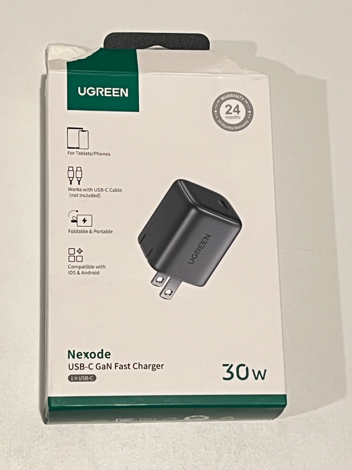 UGREEN Nexode 30W USB-C GaN Fast Charger CD319 - Space Gray