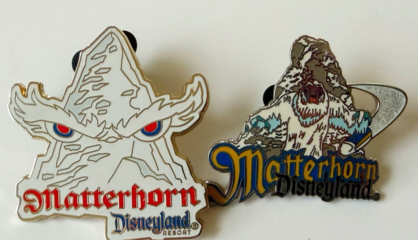 Two Disney Parks Disneyland Matterhorn Bobsleds Stitch Pins 