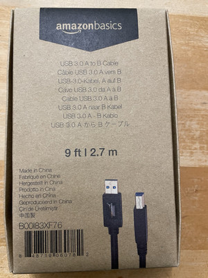 Amazon Basics 3.0 USB Type A Stecker - USB Type B Stecker Kabel, 270 cm