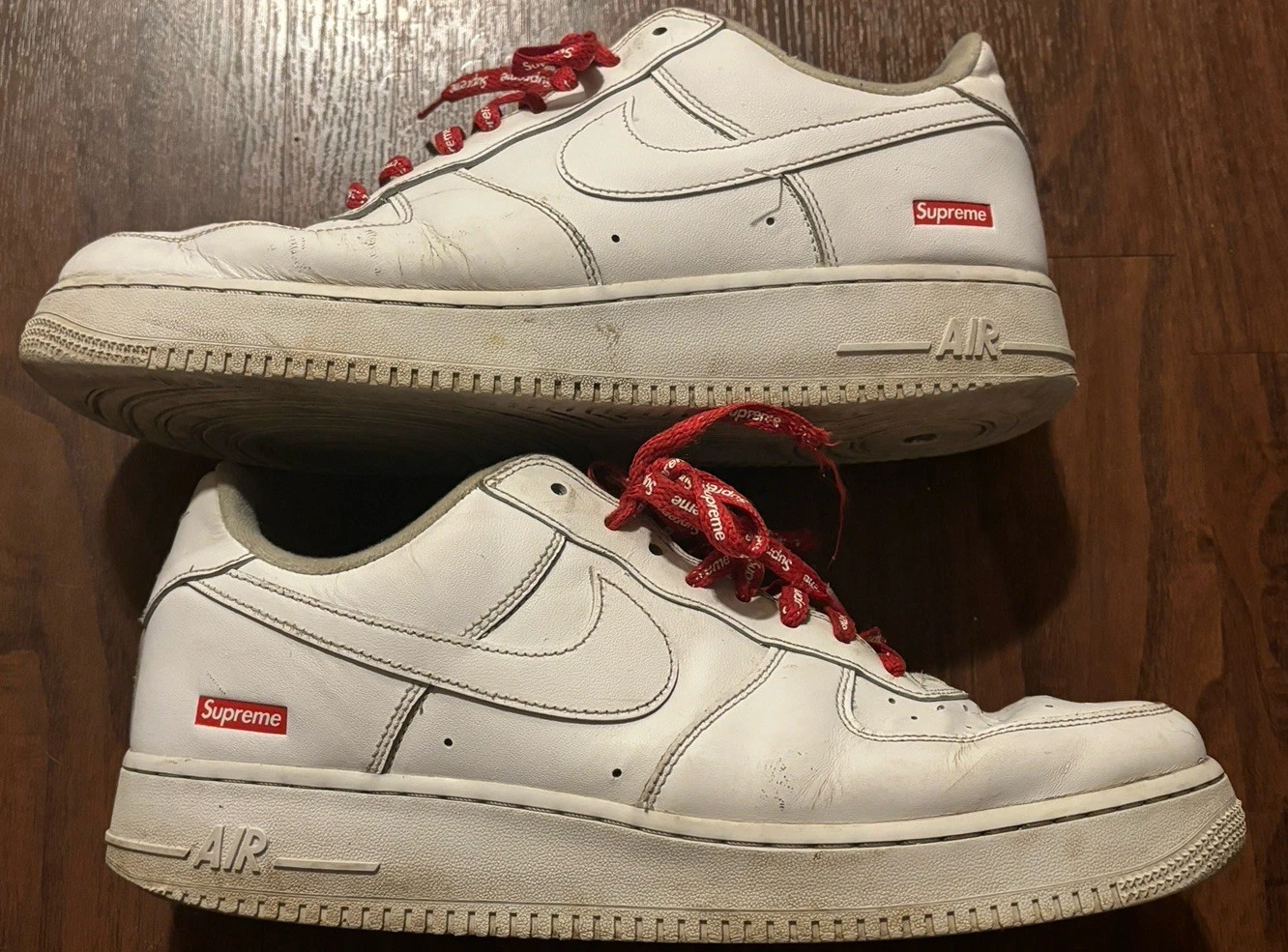 Nike Air Force 1 x Logo Supreme Low Box   Blanc Homme Taille 11 Forme Brute