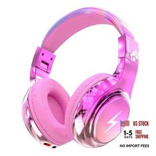 Kids Bluetooth Headphones, 74/85dB Volume Limited, 65H Playtime, Built-in Pink