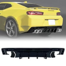 For 2016-2024 Chevy Camaro Ss Lt Ls Glossy Black 7pcs Rear Bumper Diffuser Lip For 2016-2024 Chevy Camaro Ss Lt Ls Glossy Black 7pcs Rear Bumper Diffuser Lip