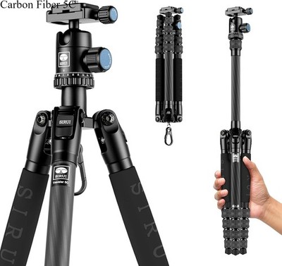 Sirui Compact Traveler 5C Tripod 54.3 inches Carbon Fiber Travel Tripod, NEW