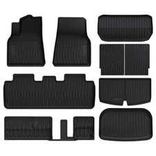 Custom Floor Mats for Tesla Model Y 2020-2025 (7 Seats) TPE Floor Liner Black
