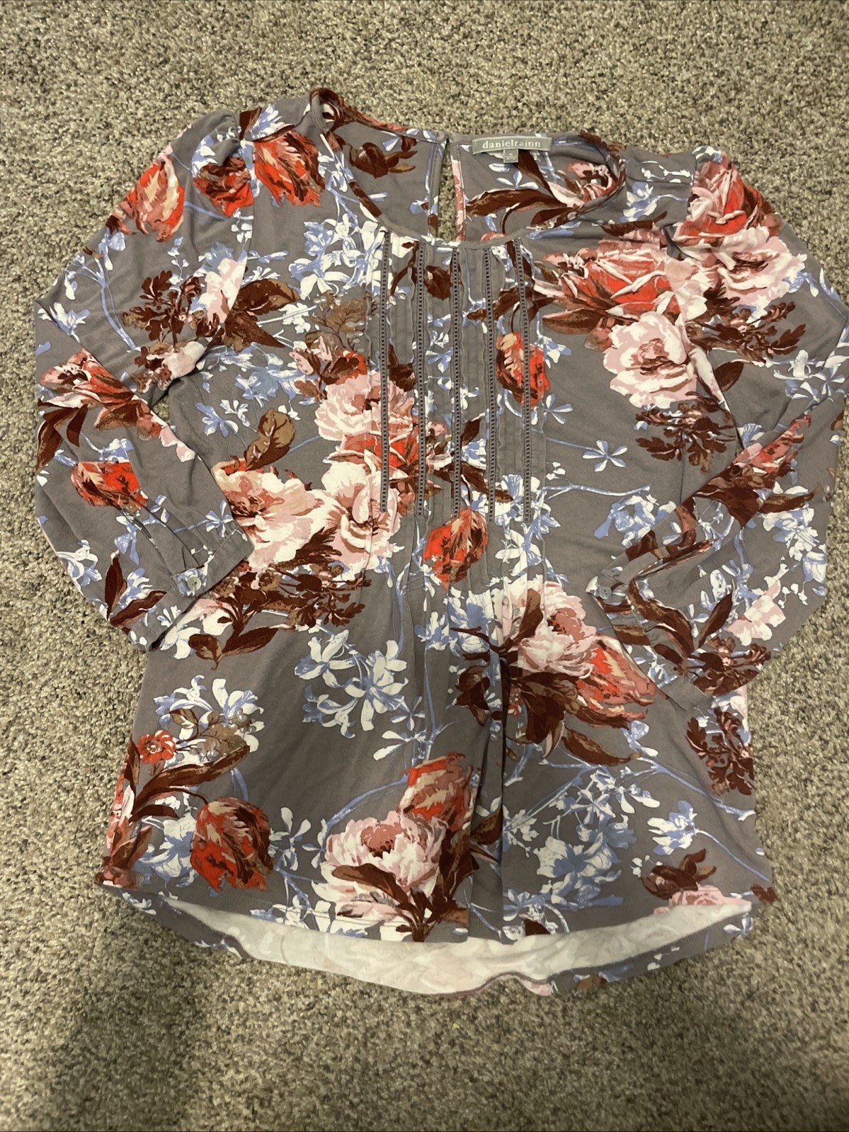 Daniel Rainn Women's Floral Blouse, Long Sleeve, Size Medium