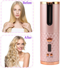Cordless Automatic Curling Iron, Rechargeable Curling Wand