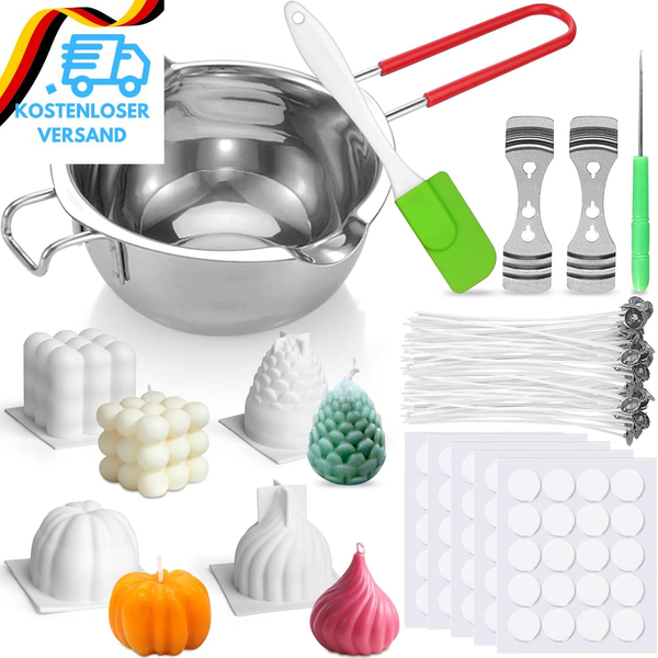 Kerzen Selber Machen Set, Diy Kerzenherstellung Kit,4 StüCk 3D Silikonform Kerze-image