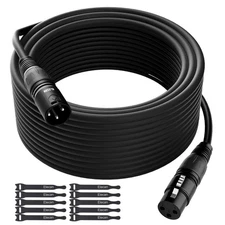 XLR Cable Microphone 100 Feet,Elecan Heavy Duty Balanced 100FT 