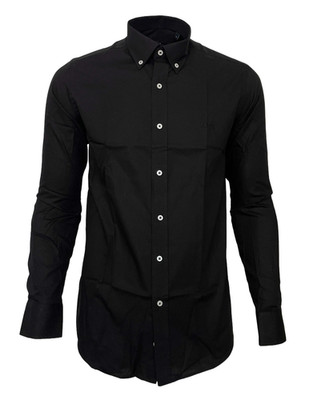 BOSS Hugo Boss Herren Hemd Schwarz Slim Fit Langarm Business Logo