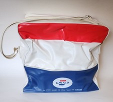 Vintage United Airlines Travel Bag Red White Blue Side Pockets 60s - 80s