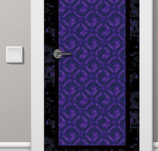 Murale Porta Porta Porta Porta Portale Viola Pixelizzato, 1 Pezzo Adesivo Videogiocatore Cover, Laminato