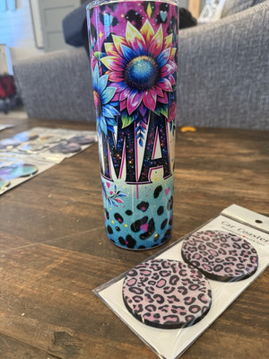 MAMA 20 Oz Tumbler With Coaster Set 