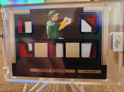 Panini 2025 Three & Two Jacob Wilson Athletics RC Full Count Swatches Blue 3/15