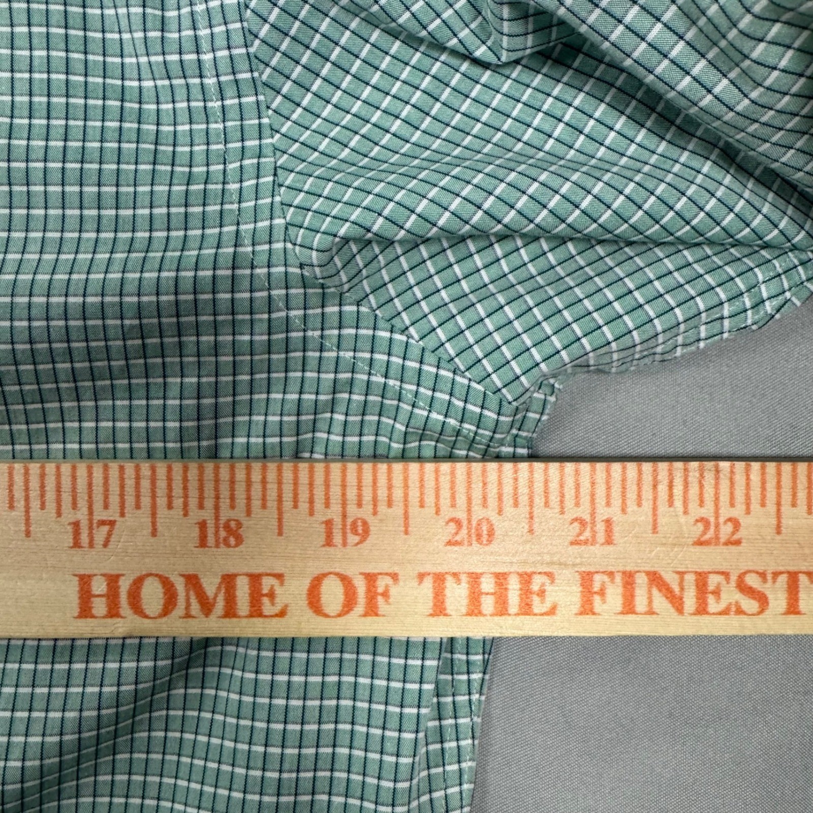 HUGO BOSS Sharp Fit Dress Shirt Green Gingham Button Up Men's 15.5 32/33 Checker thumbnail 4