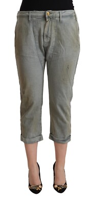CYCLE Pants Gray 100% Cotton Mid Waist Skinny Cropped Women Trouser W28 RRP $200