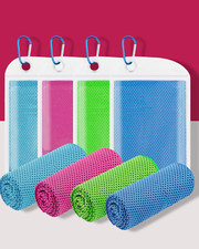 4 Pack Cooling Towels 40"x12" Neck and Face Towel Soft Breathable Microfiber