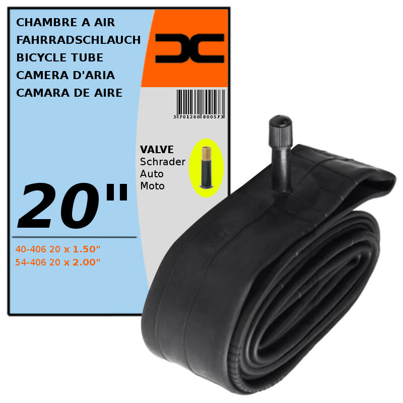 Tube intérieur de vélo HOMYL 20x1.75/2.125 - Valve Schrader 48mm