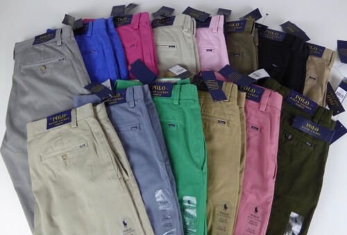 Pantalones de sarga chinos caqui de algodón delantero plano Polo Ralph Lauren nuevos con etiquetas calce clásico $85 - Imagen 2 de 77