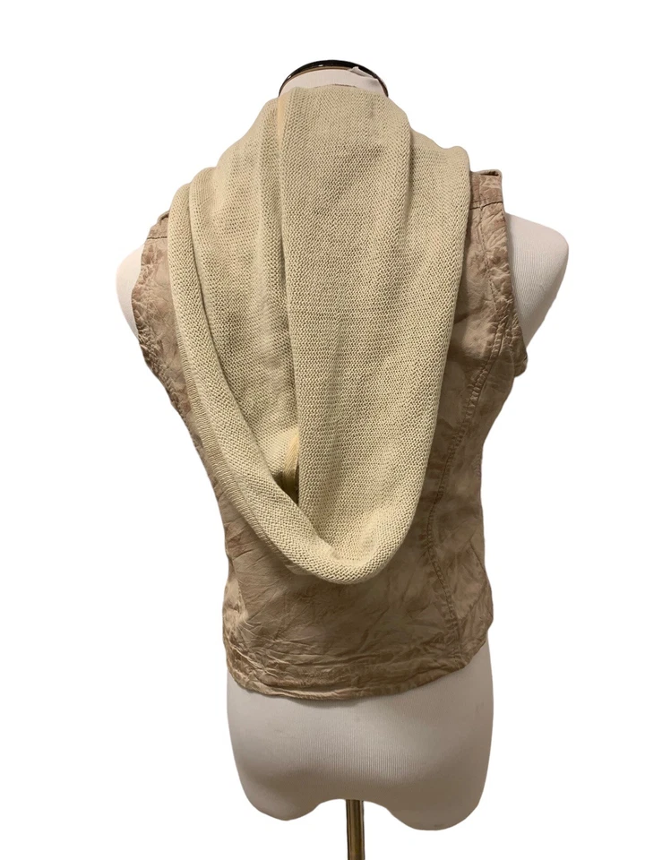 Doma Leather Vest Knitted Hood Size M Moto Womens - Image 2 of 4