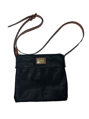 Calvin Klein Black Nylon Small Crossbody Bag Purse Front and