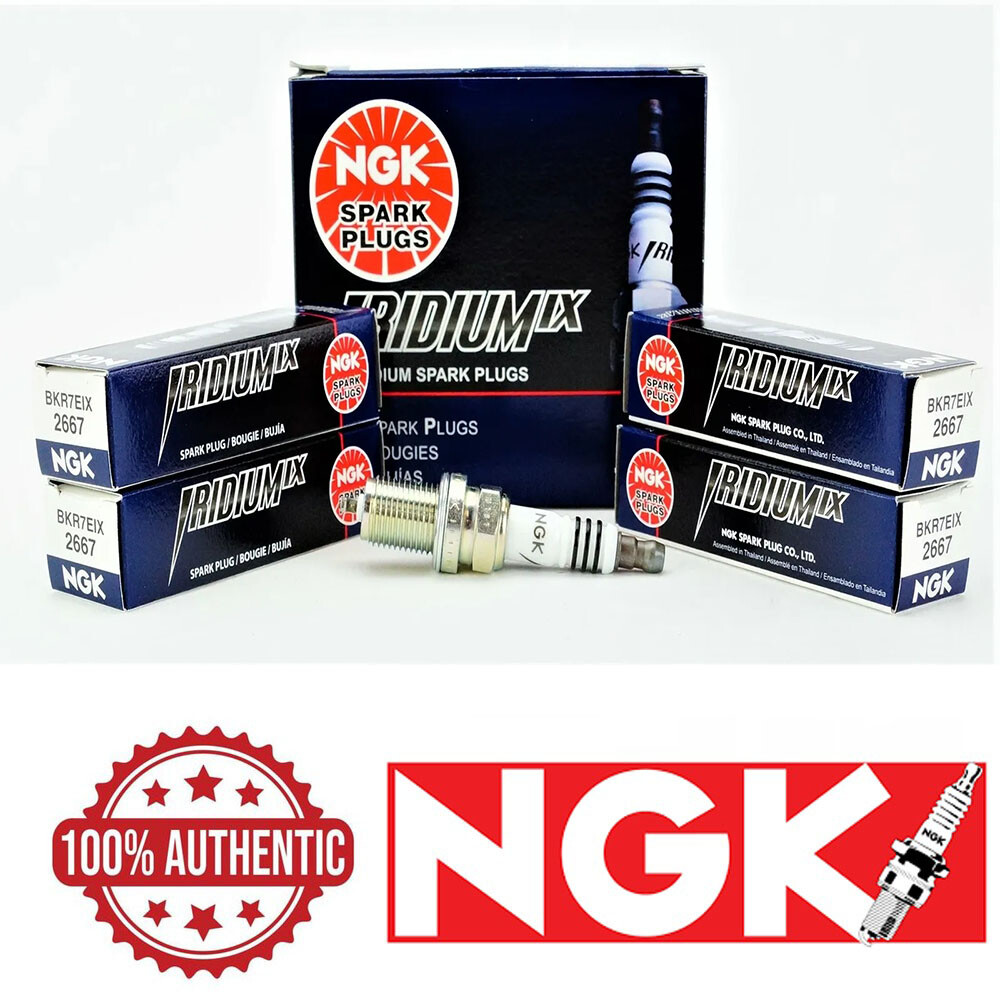 Set of 4 Genuine NGK 2667 Iridium IX Spark Plugs BKR7EIX OES For Audi VW Porsche