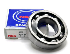 NSK 6207 DEEP GROOVE BALL BEARING, OPEN TYPE, NO SEALS 35x72x17 mm