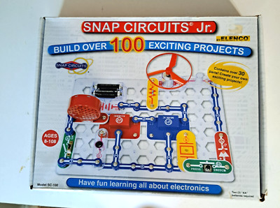 Snap Circuits Jr SC-100 Learn Electronics Build Over 100 Projects 8+ By Elenco
