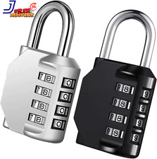 Combo Lock for Lockers 4 Digit Combination Padlock 2 Pack Pad Locks with Code