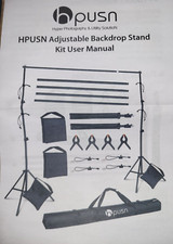 New Adjustable Backdrop Stand Kit 10ft with Clamp, Sand Bag, Carry Bag HPUSN